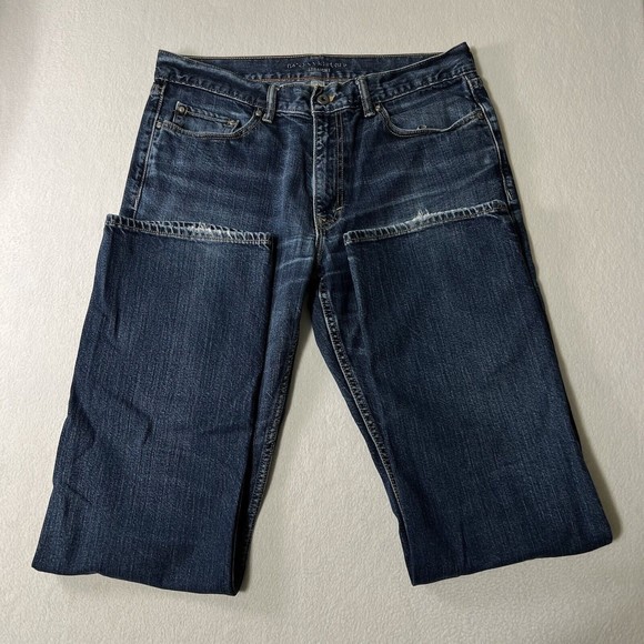 Banana Republic Straight Jeans Mens TAG 34x34 Blue Denim Dark Wash FIT 34x32.5 - Picture 12 of 17